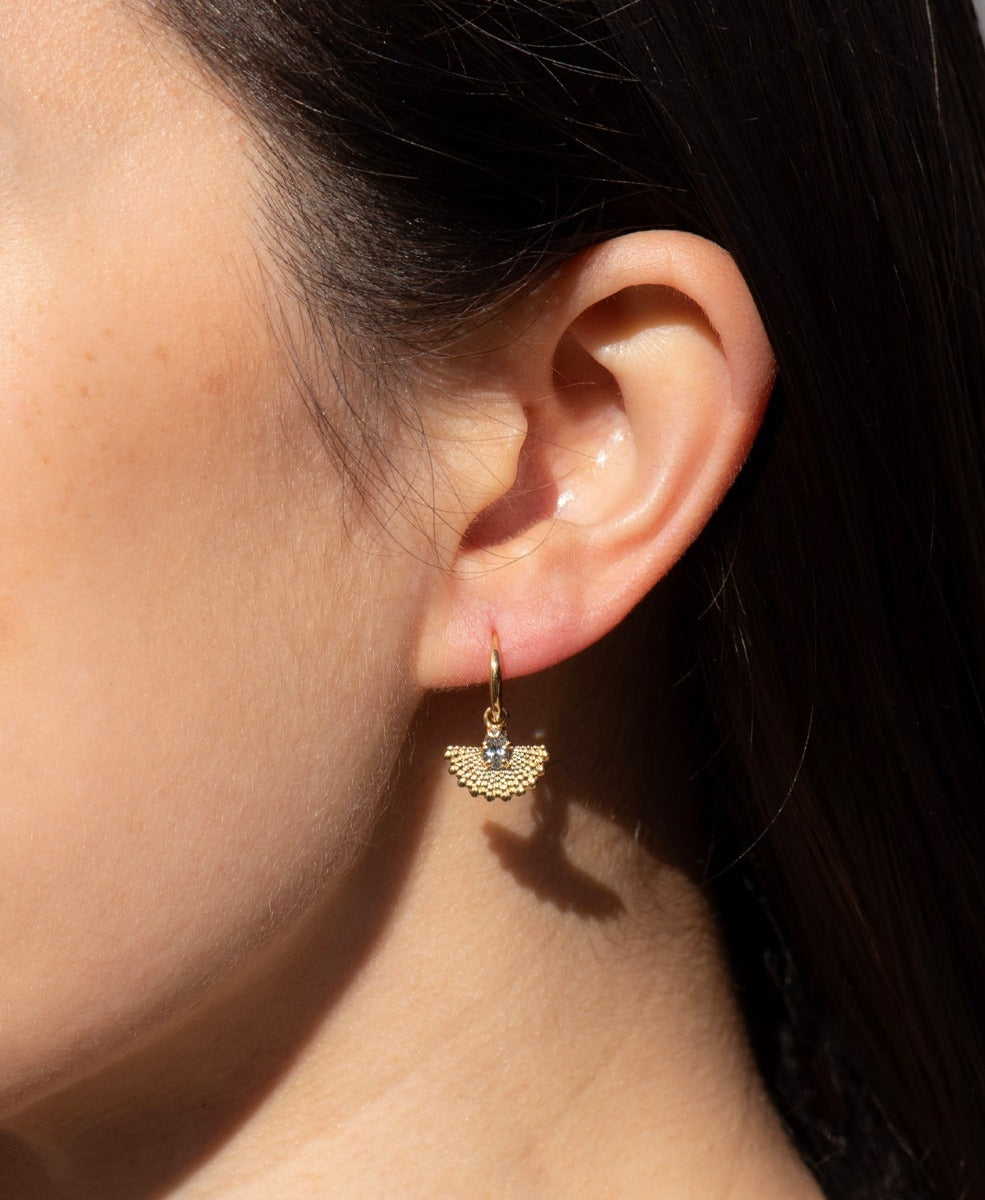 Petal Earrings - 22k Gold Vermeil, Aquamarine