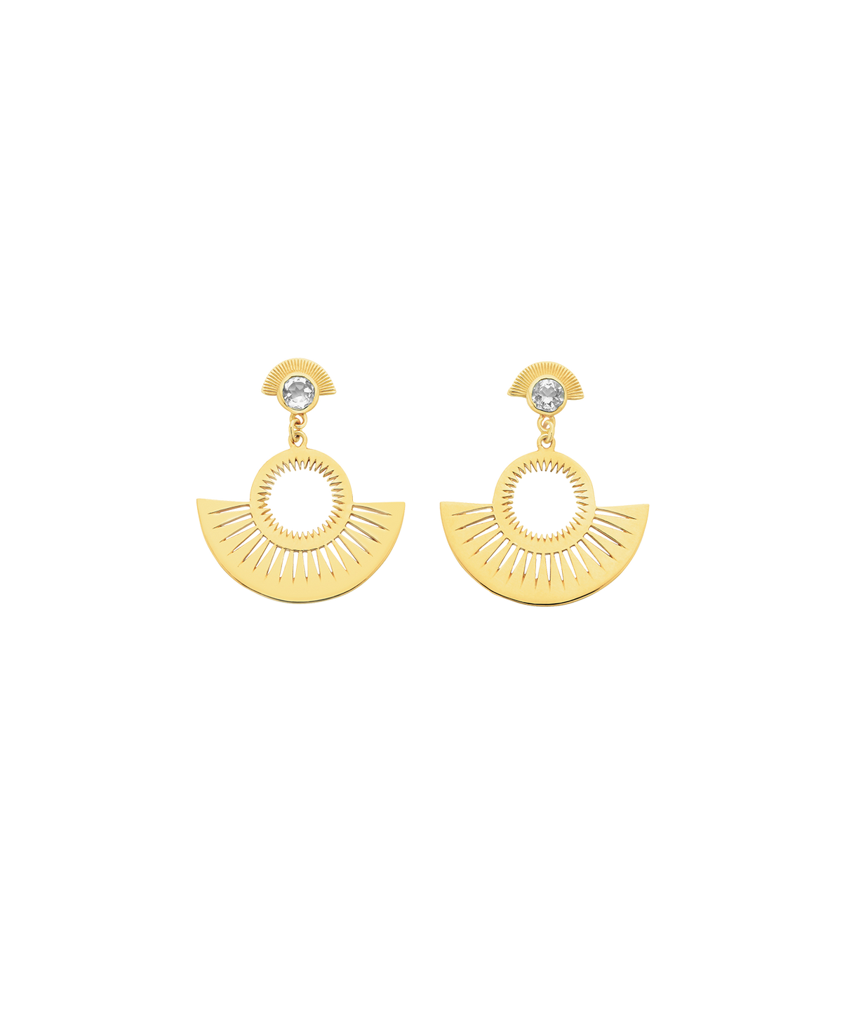 Pocket Full of Sunshine Earrings - 22k Gold Vermeil, Aquamarine