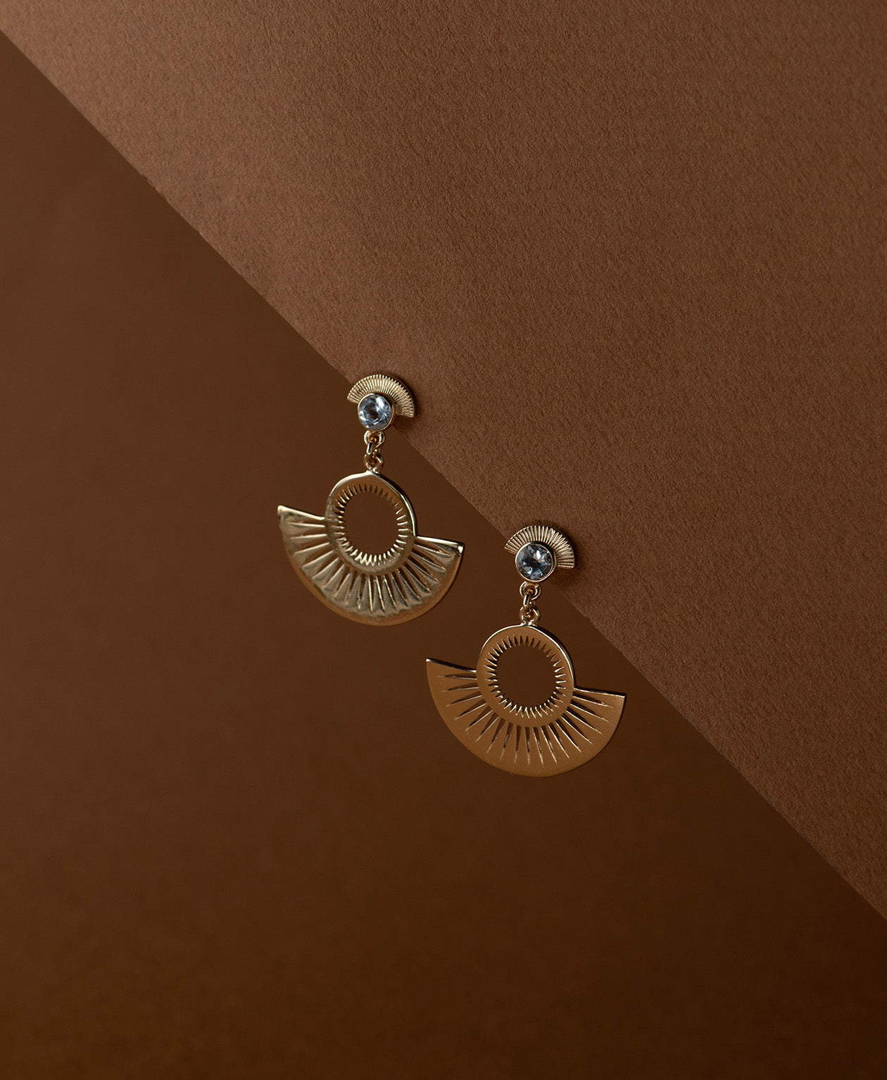 Pocket Full of Sunshine Earrings - 22k Gold Vermeil, Aquamarine