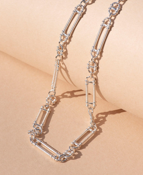 『Hollywood CHAIN BROWN×SILVER』 AndiSilmChainNecklace-Silver-1