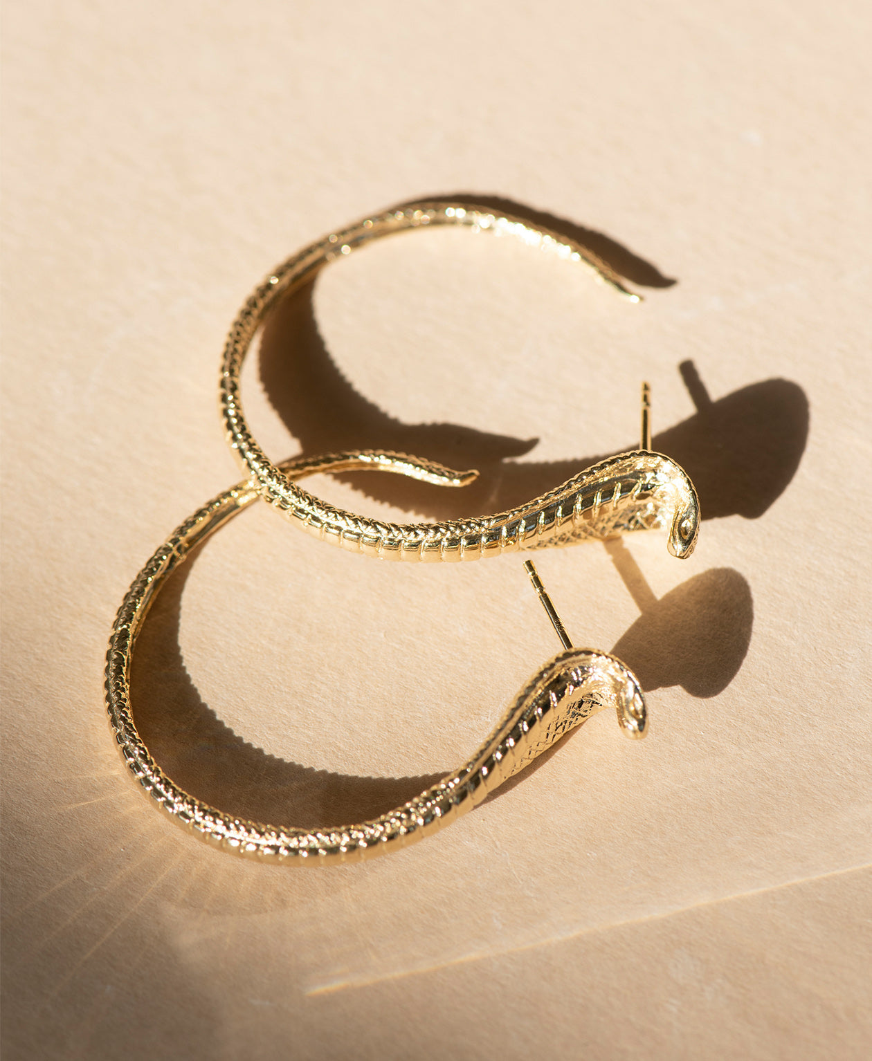 Protect Me Hoop Earrings - 22k Gold Vermeil