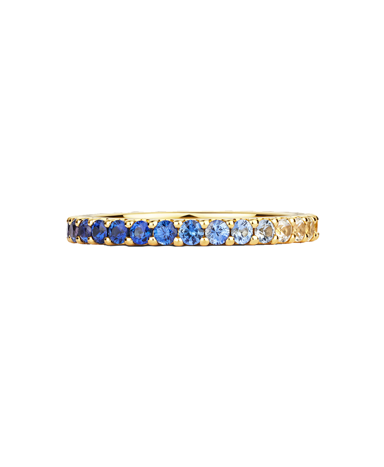 Rainbow Sempera Band 2mm - 18k Yellow Gold, Sapphire