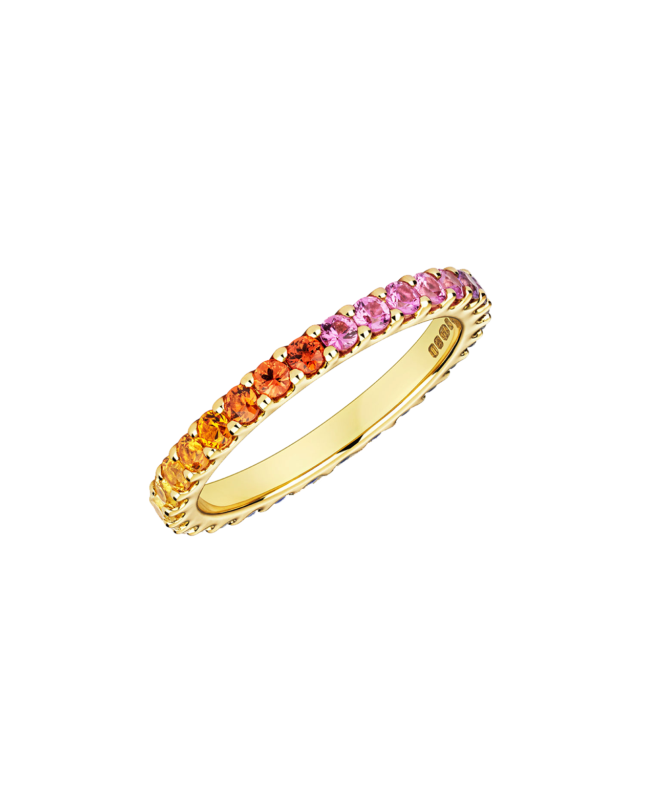 Rainbow Sempera Band 2mm - 18k Yellow Gold, Sapphire