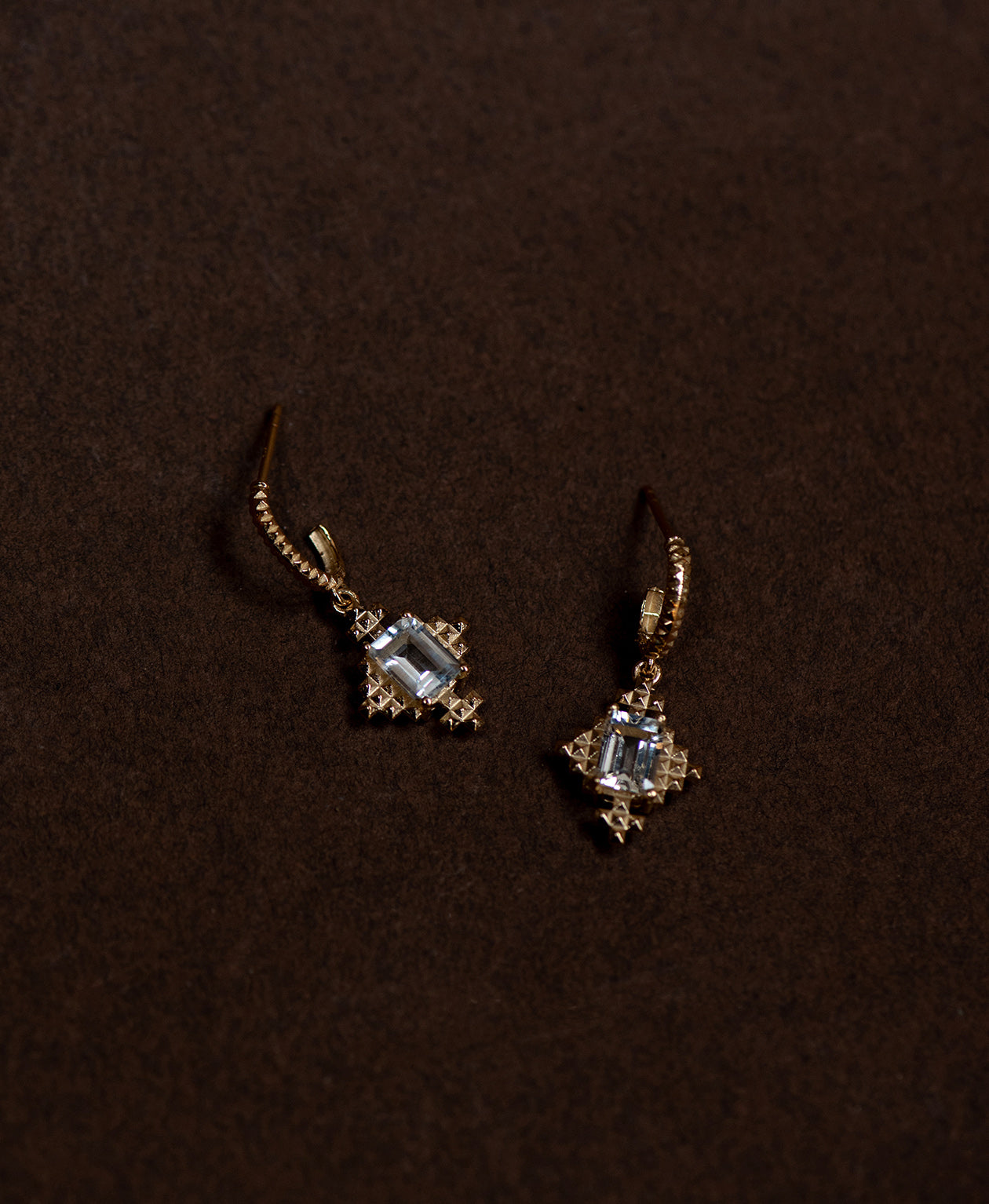 Reya Earrings -  22k Gold Vermeil, White Topaz