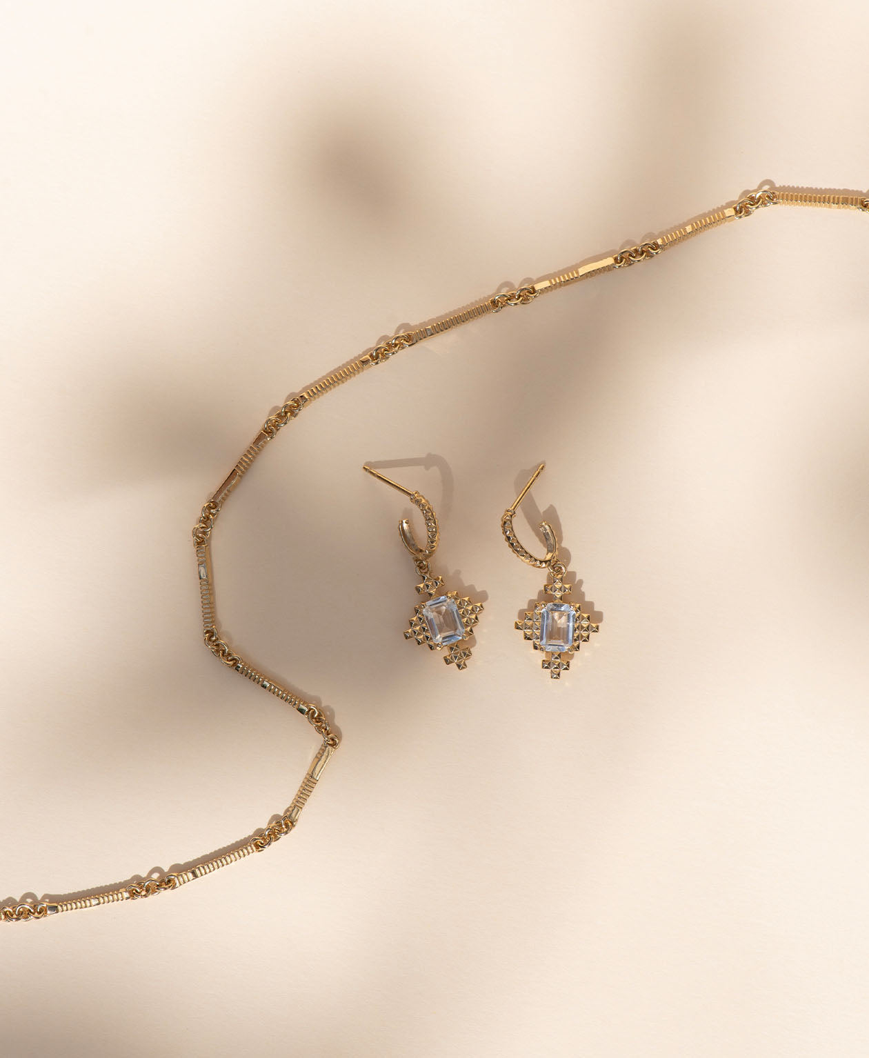 Ameena Chain (50cm) & Reya Hoops Gift Set - 22k Gold Vermeil