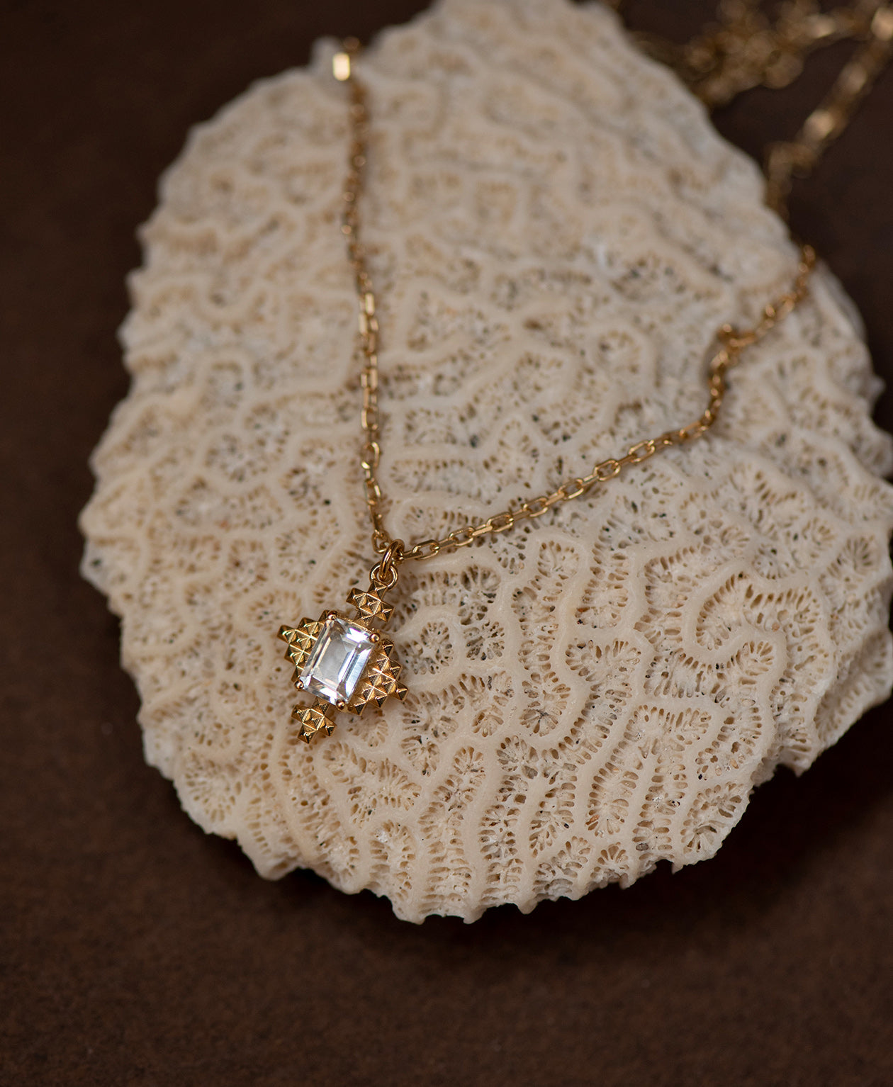 Reya Necklace - 22k Gold Vermeil, White Topaz