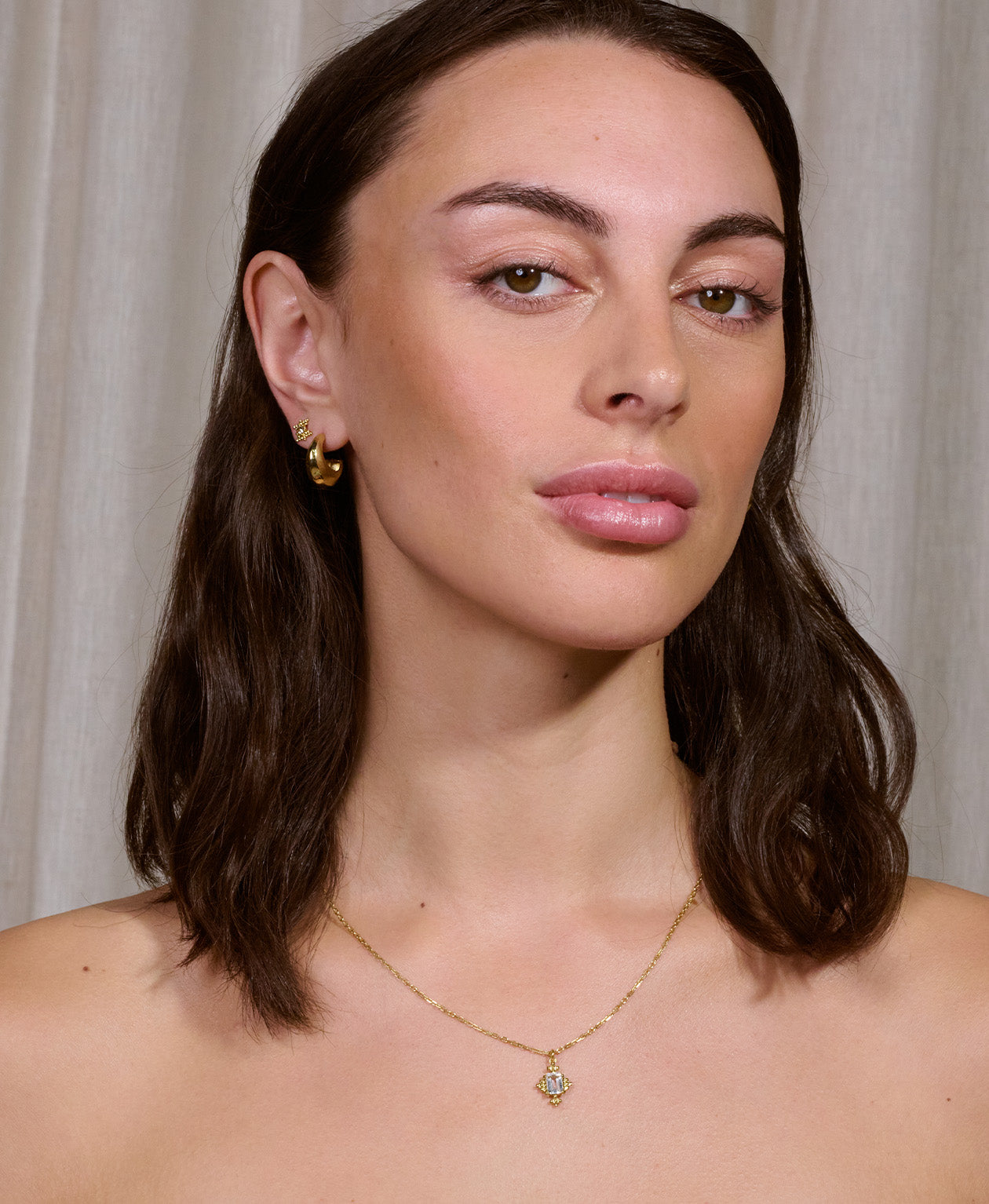 Reya Necklace - 22k Gold Vermeil, White Topaz