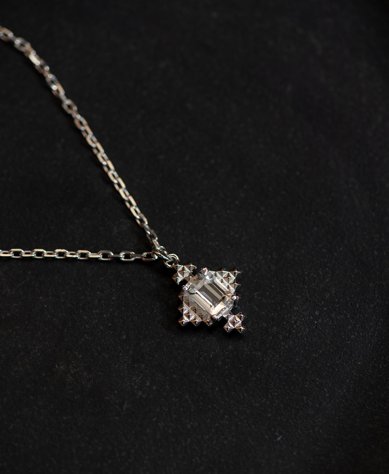 Reya Necklace - 925 Sterling Silver, White Topaz