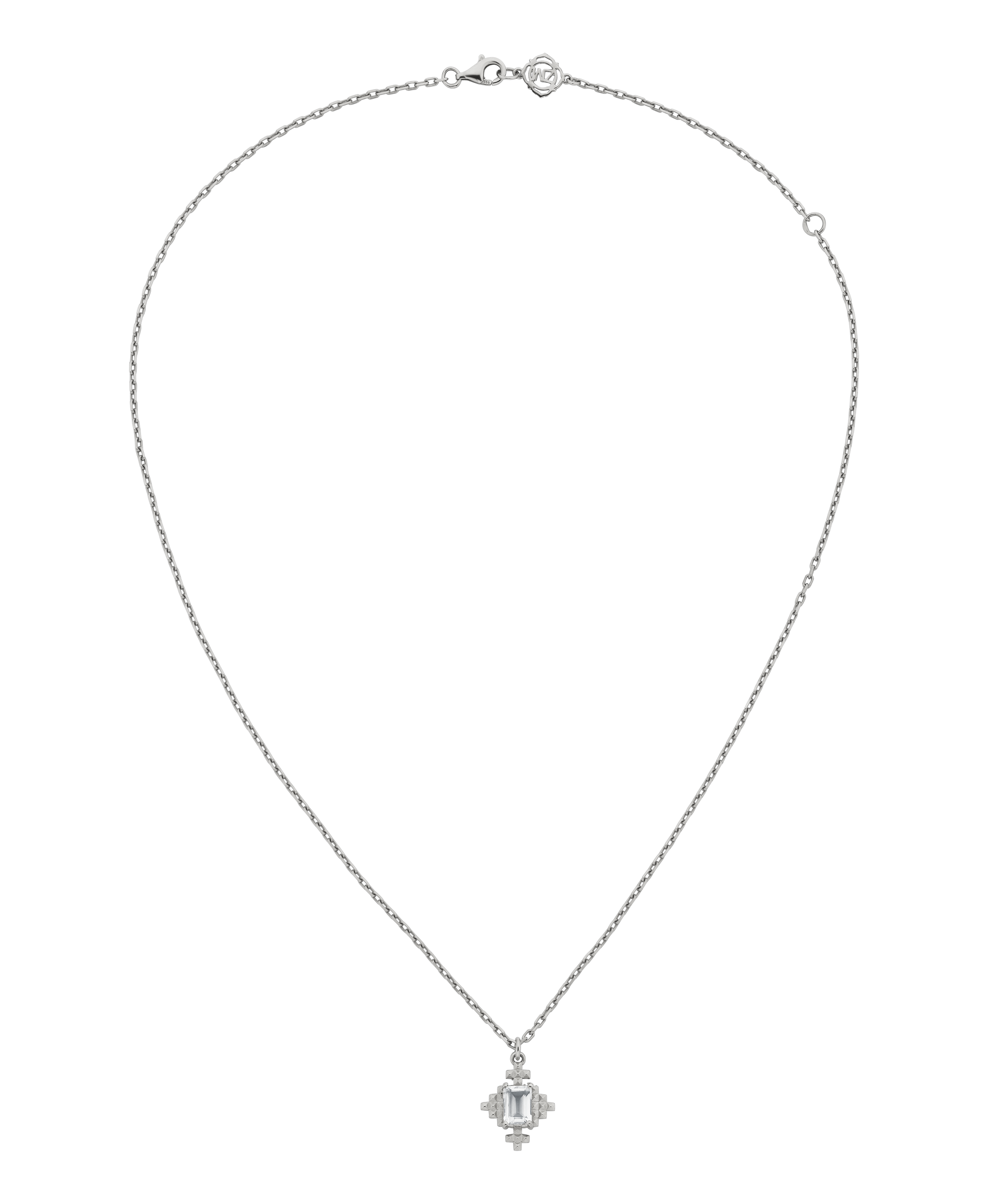 Reya Necklace - 925 Sterling Silver, White Topaz