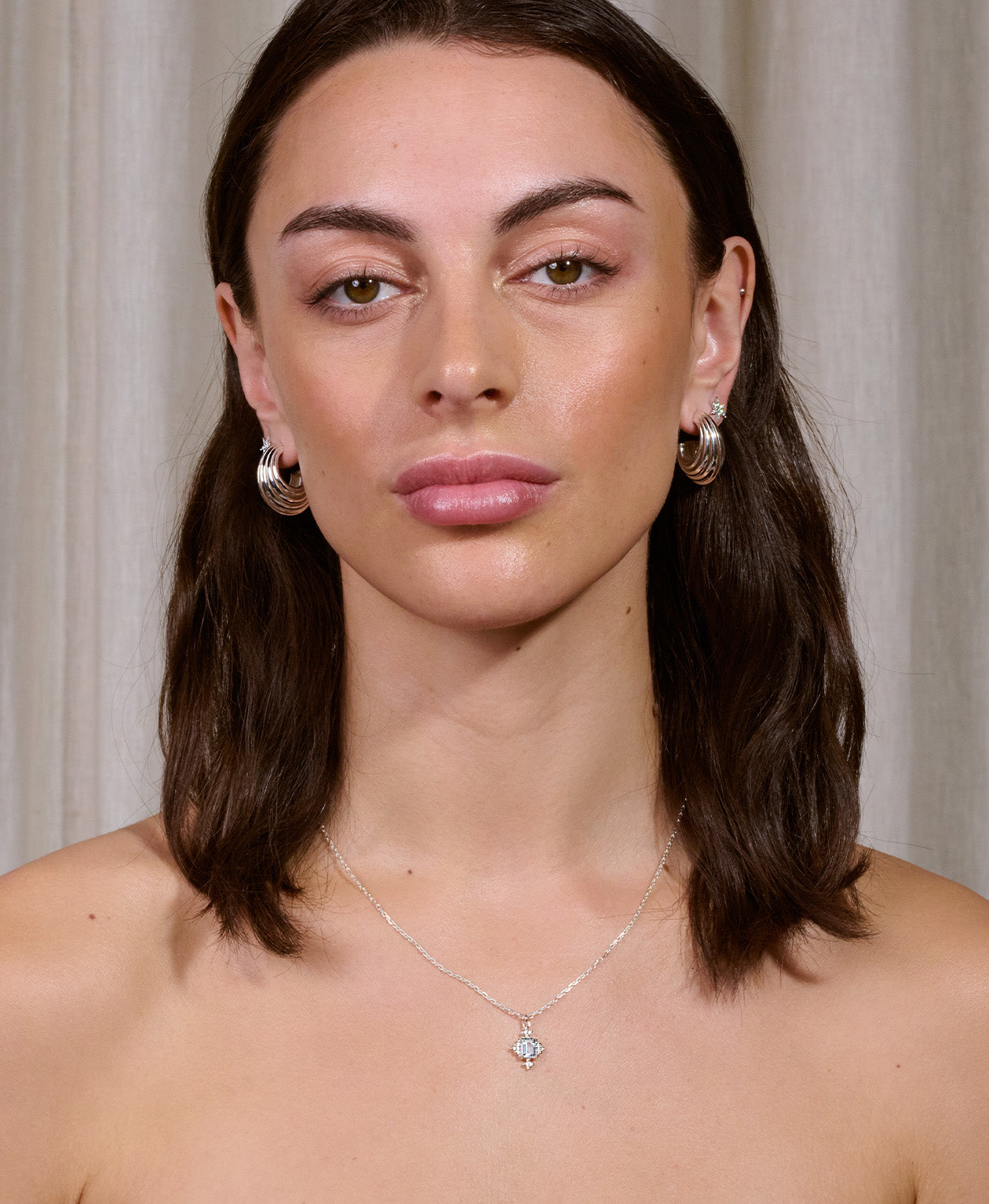 Reya Necklace - 925 Sterling Silver, White Topaz