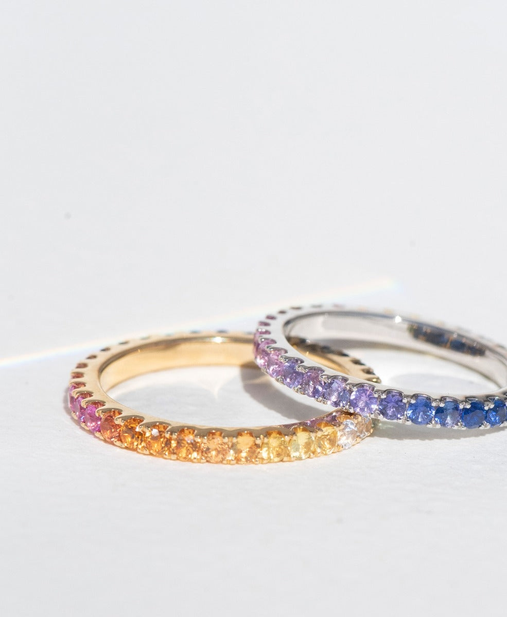 Rainbow Sempera Band 2mm - 18k Yellow Gold, Sapphire