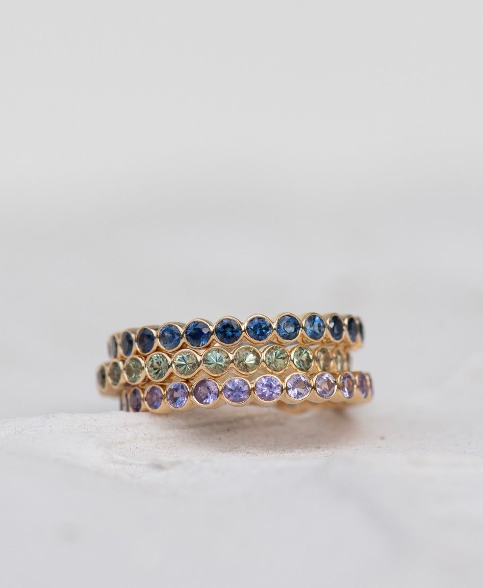 Sapphire Together Band - 18k Yellow Gold, Lilac Sapphire