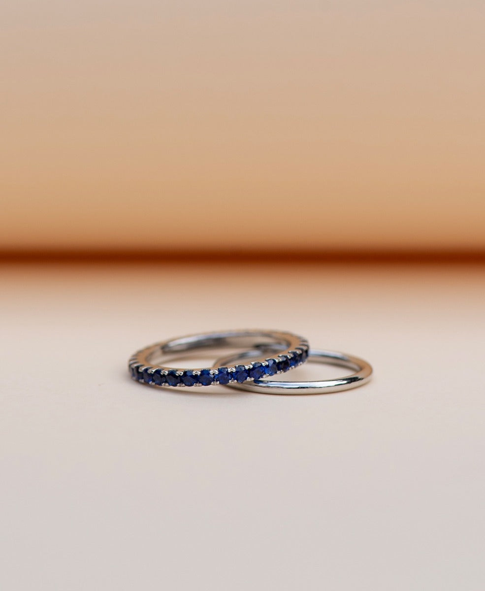 Sapphire Sempera Band - Platinum, Blue Sapphire