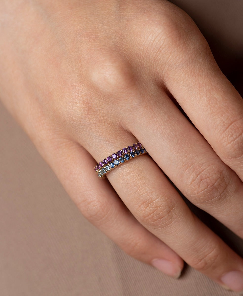 Sapphire Sempera Band - 18k Yellow Gold, Lilac Sapphire