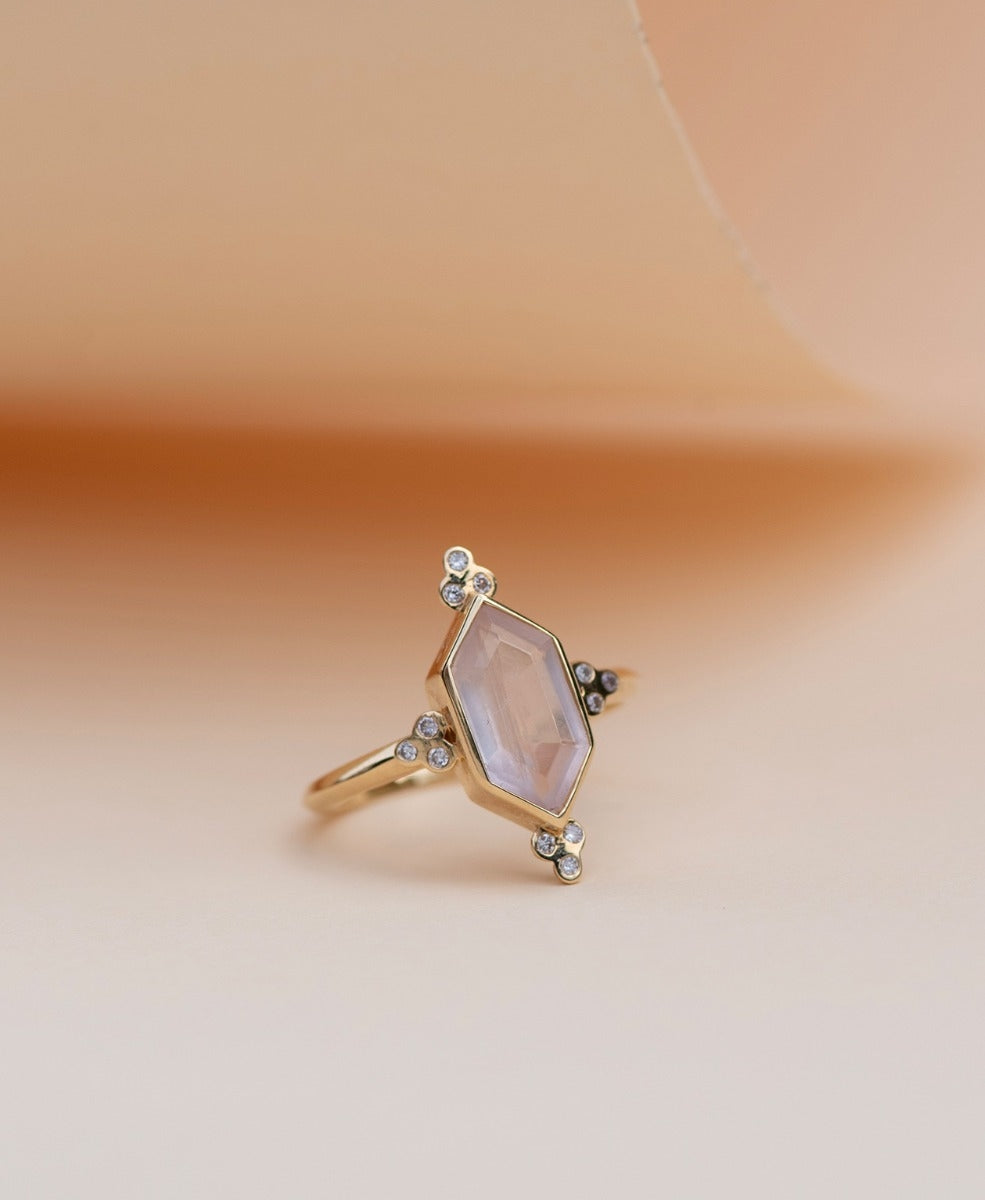 Araceli Ring - 18k Yellow Gold, Rose Quartz