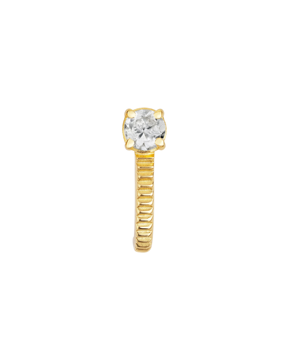 Single Bianca Earring - 22k Gold Vermeil, White Zircon