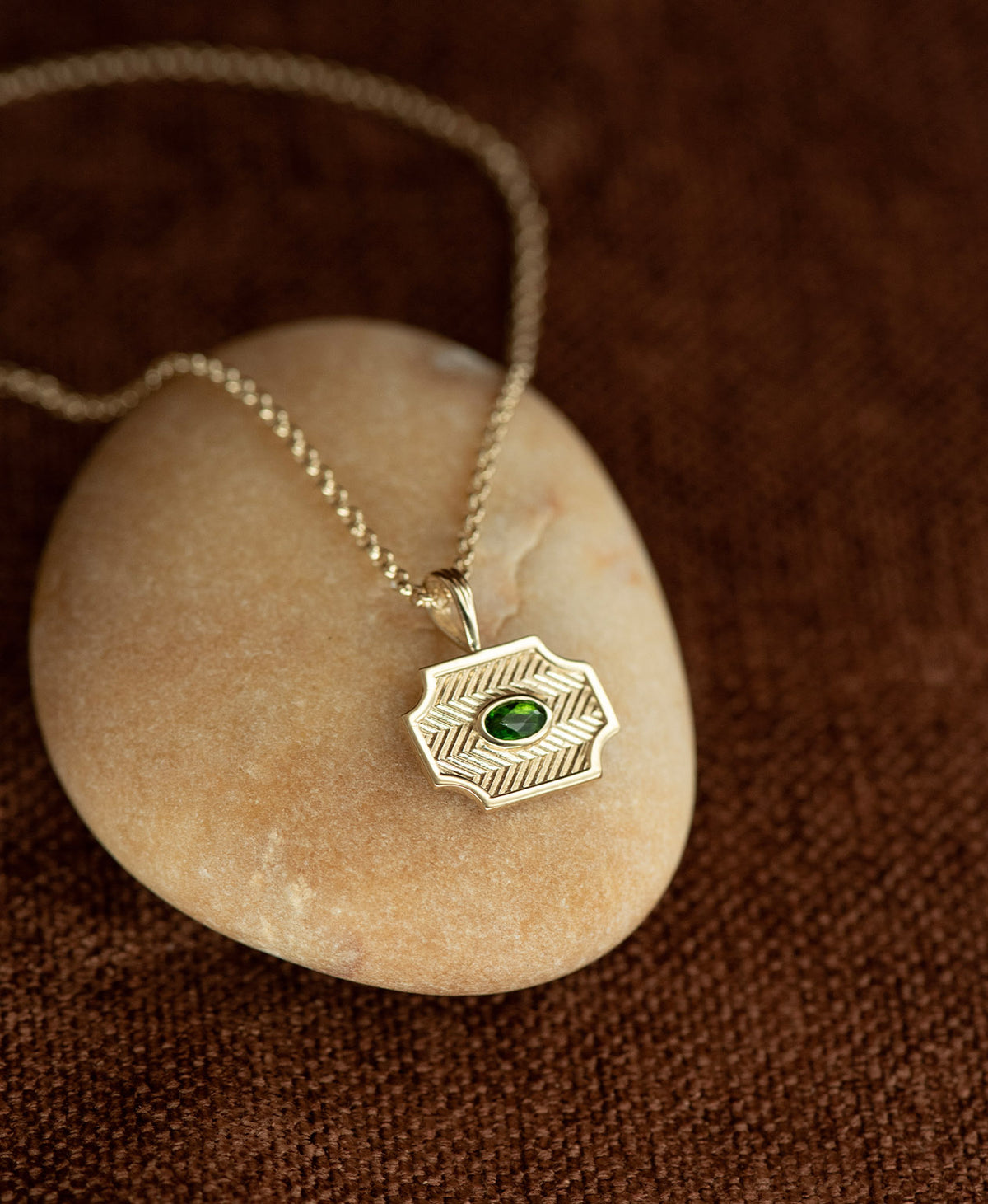 Soul Sister Necklace - 22k Gold Vermeil, Chrome Diopside