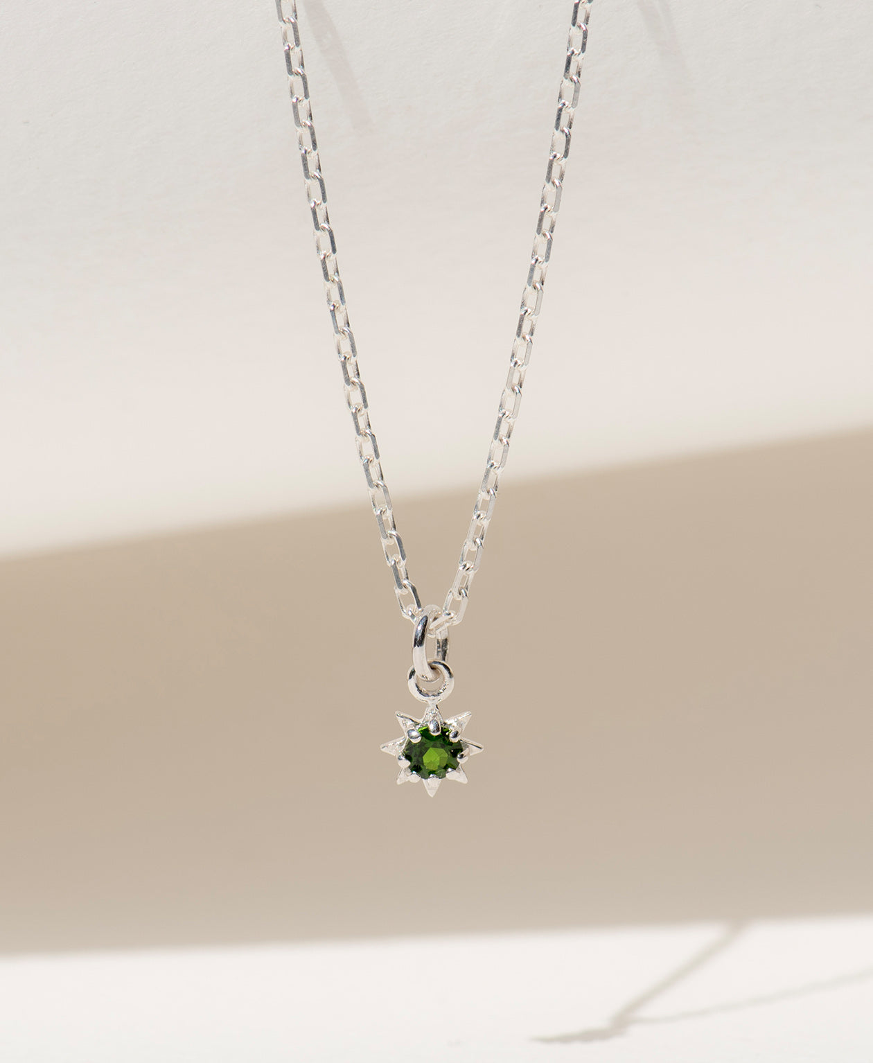 Stella Necklace - 925 Sterling Silver, Chrome Diopside