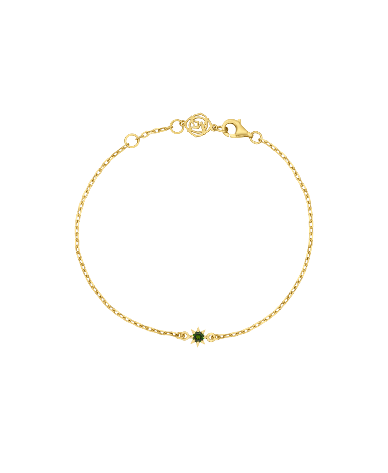 Stella Bracelet - 22k Gold Vermeil, Chrome Diopside