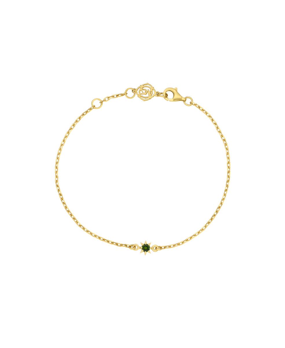 Stella Bracelet - 22k Gold Vermeil, Chrome Diopside