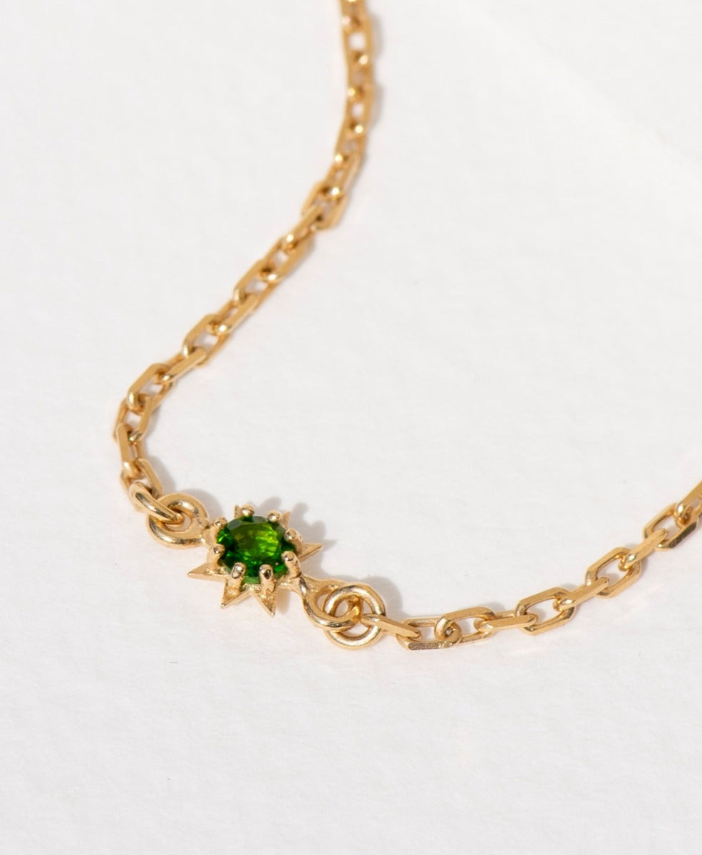 Stella Bracelet - 22k Gold Vermeil, Chrome Diopside