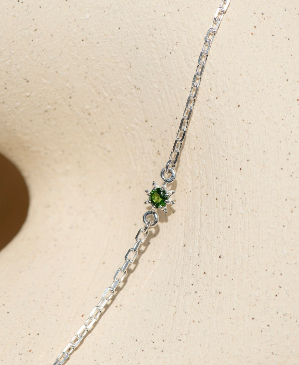 Stella Bracelet - 925 Sterling Silver, Chrome Diopside