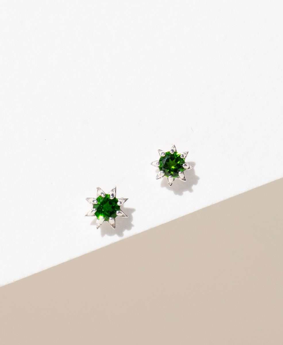 Stella Earrings - 925 Sterling Silver, Chrome Diopside