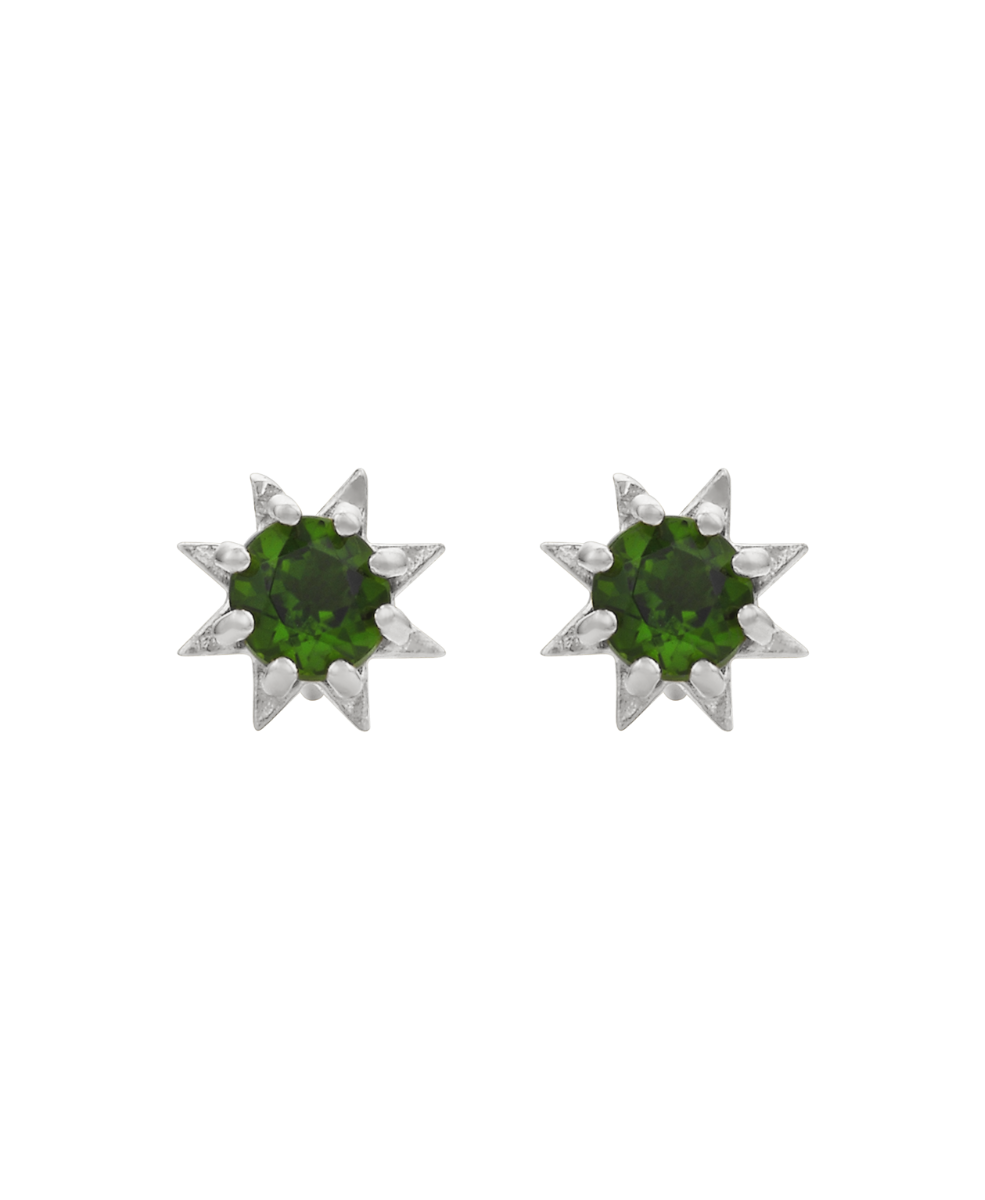 Stella Earrings - 925 Sterling Silver, Chrome Diopside