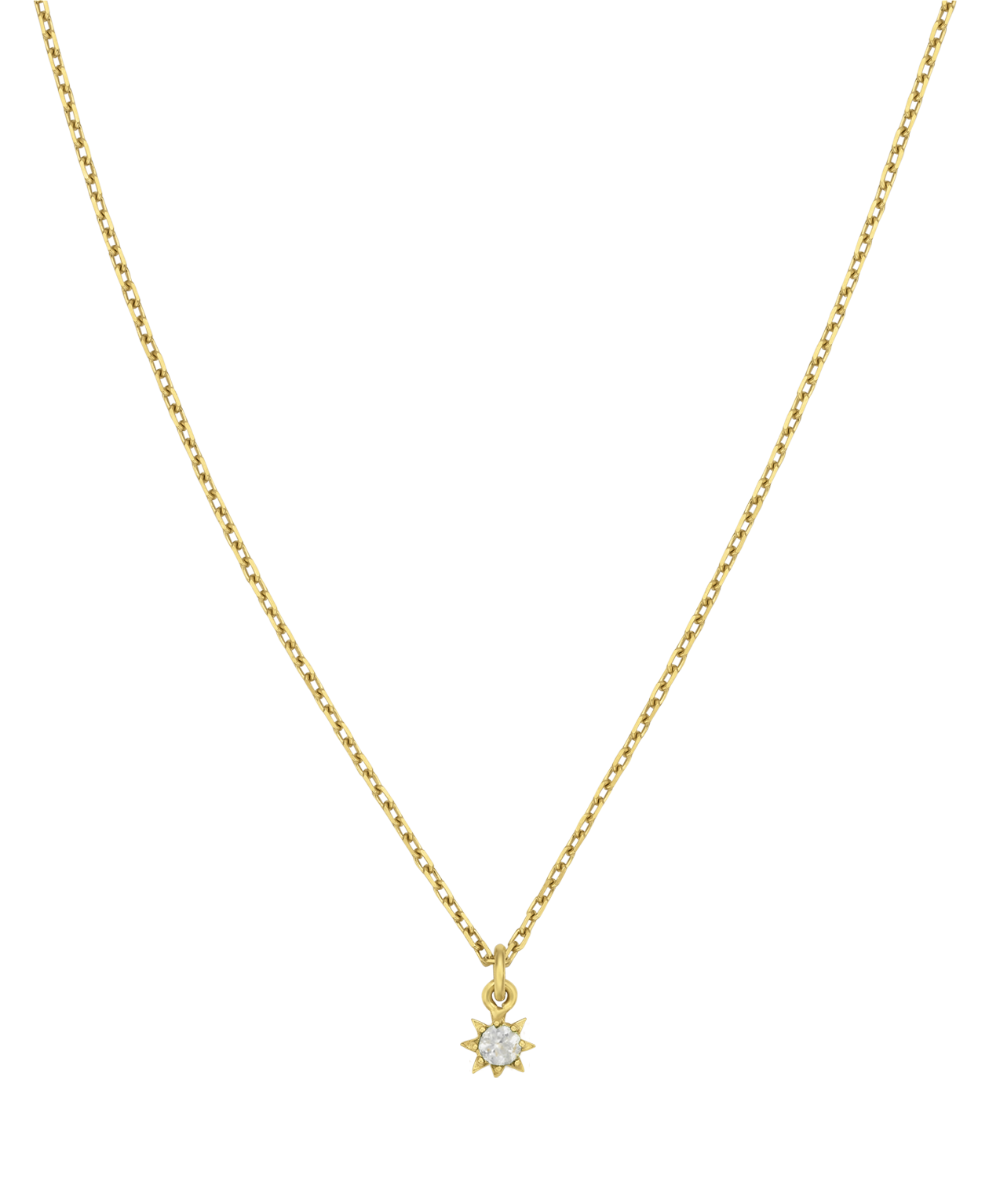 Stella Necklace - 22k Gold Vermeil, White Zircon