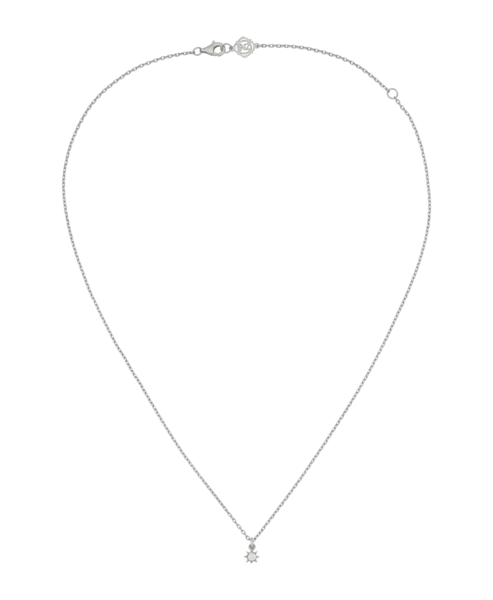 Stella Necklace - 925 Sterling Silver, White Zircon