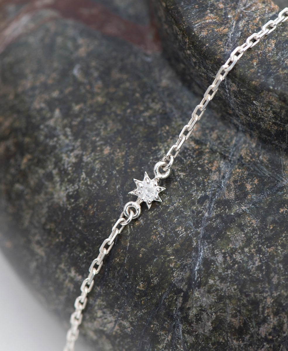 Stella Bracelet - 925 Sterling Silver, White Zircon