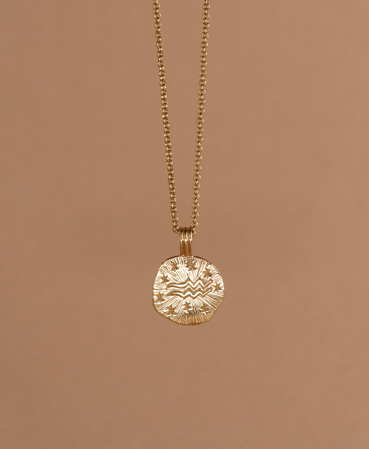 Sun in Aquarius Necklace - 22k Gold Vermeil