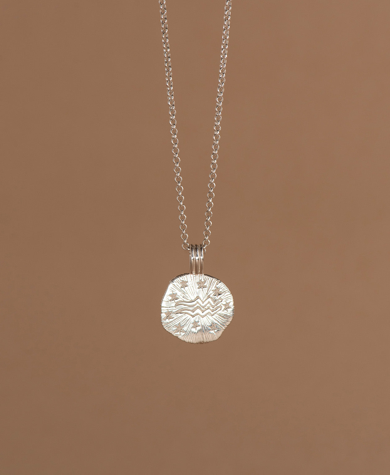 Sun in Aquarius Necklace - 925 Sterling Silver