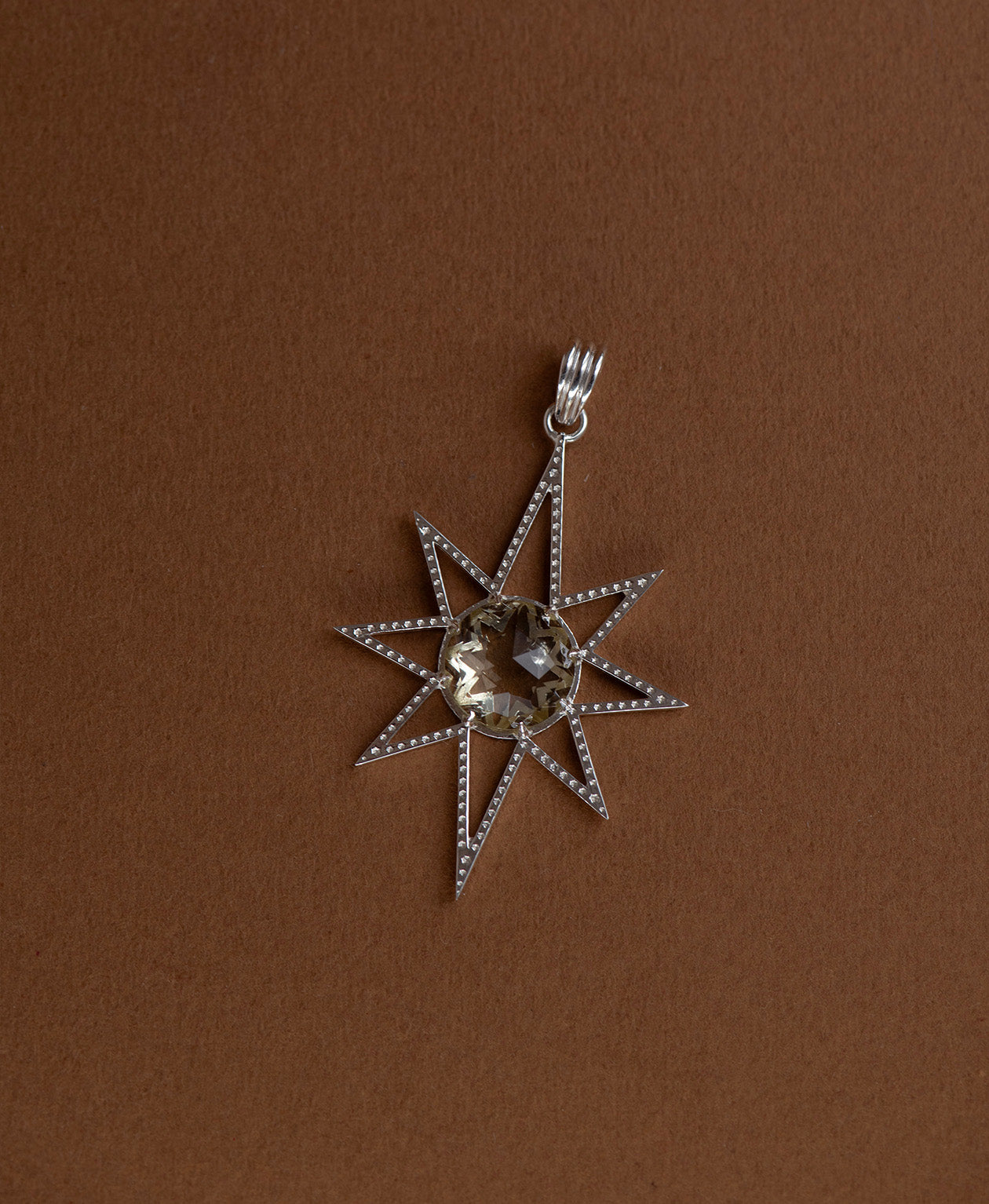 Sunburst Charm - 925 Sterling Silver, Lemon Quartz