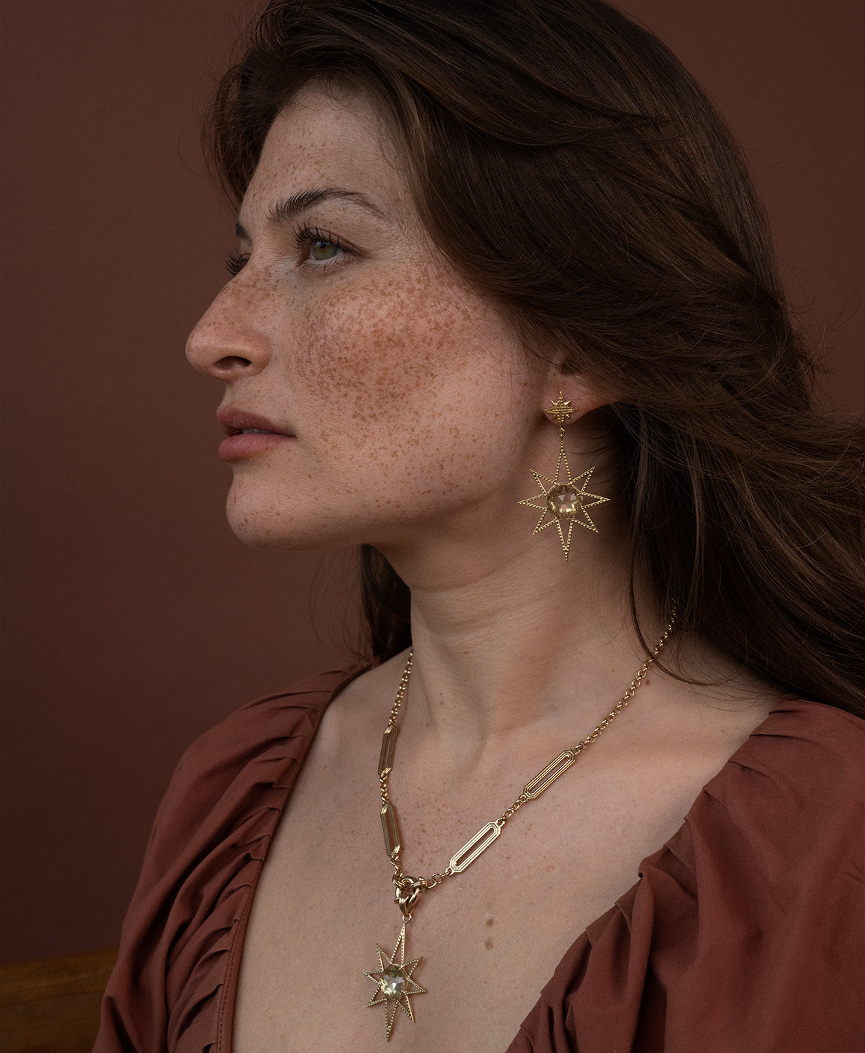 Sunburst Earrings - 22k Gold Vermeil, Lemon Quartz