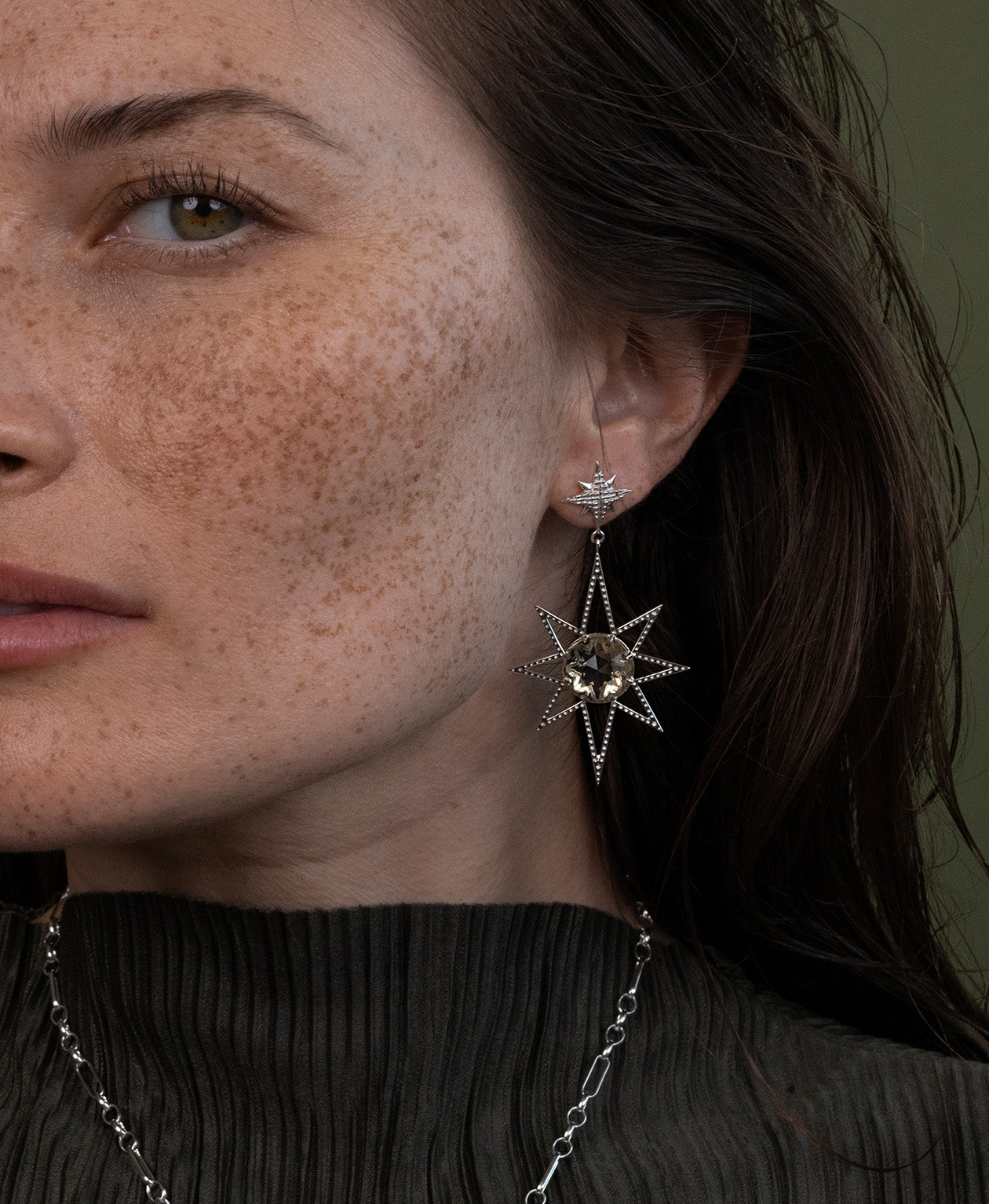 Sunburst Earrings - 925 Sterling Silver, Lemon Quartz