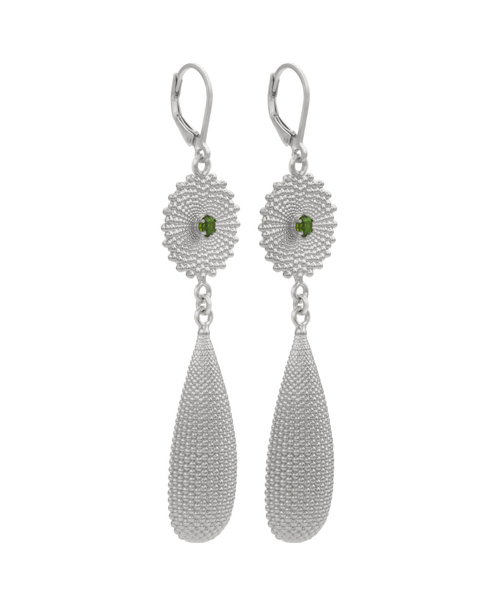 Sunshine Earrings - 925 Sterling Silver, Chrome Diopside