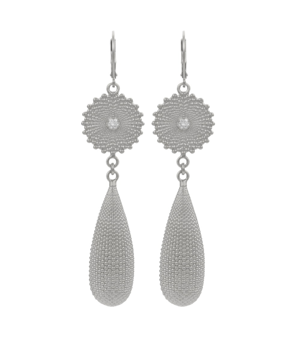 Sunshine Earrings - 925 Sterling Silver, White Zircon