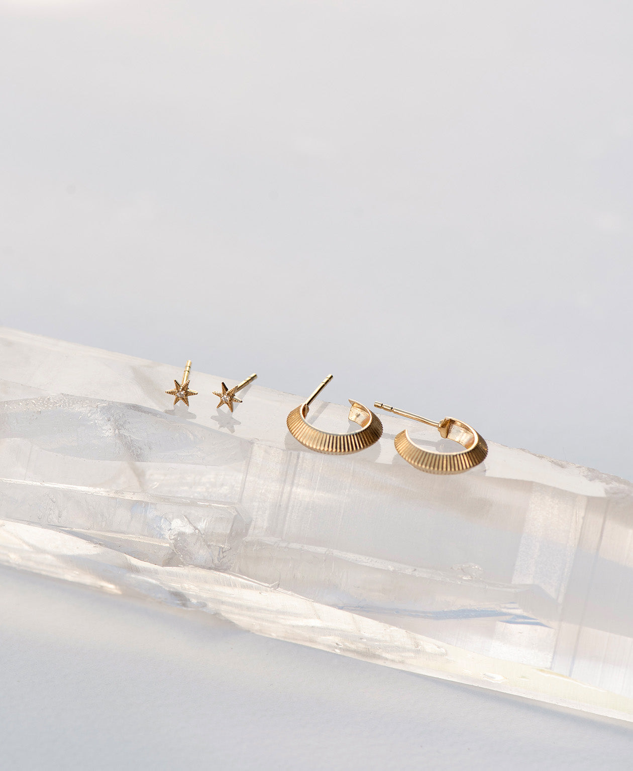 Mini Tasa Hoops & No Star Like Thee Studs Gift Set - 22k Gold Vermeil