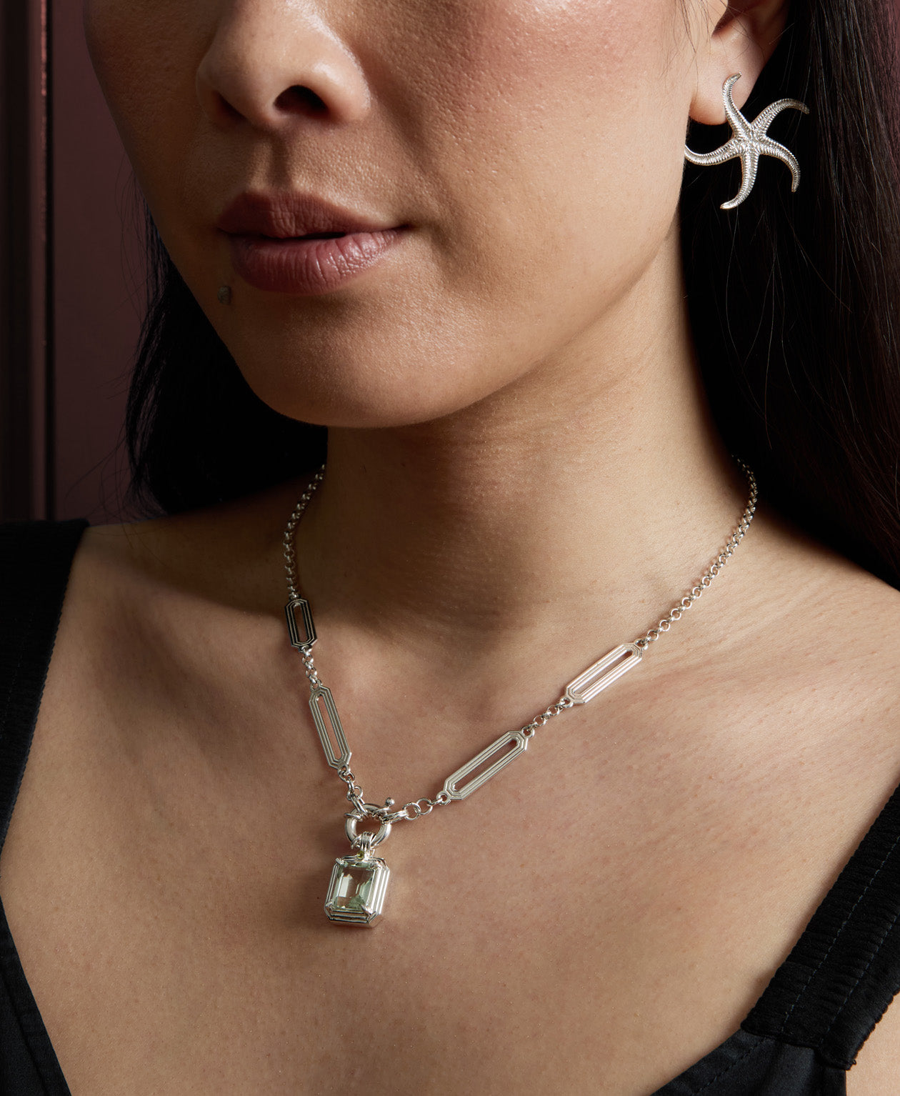 Thea Charm - 925 Sterling Silver, Green Amethyst