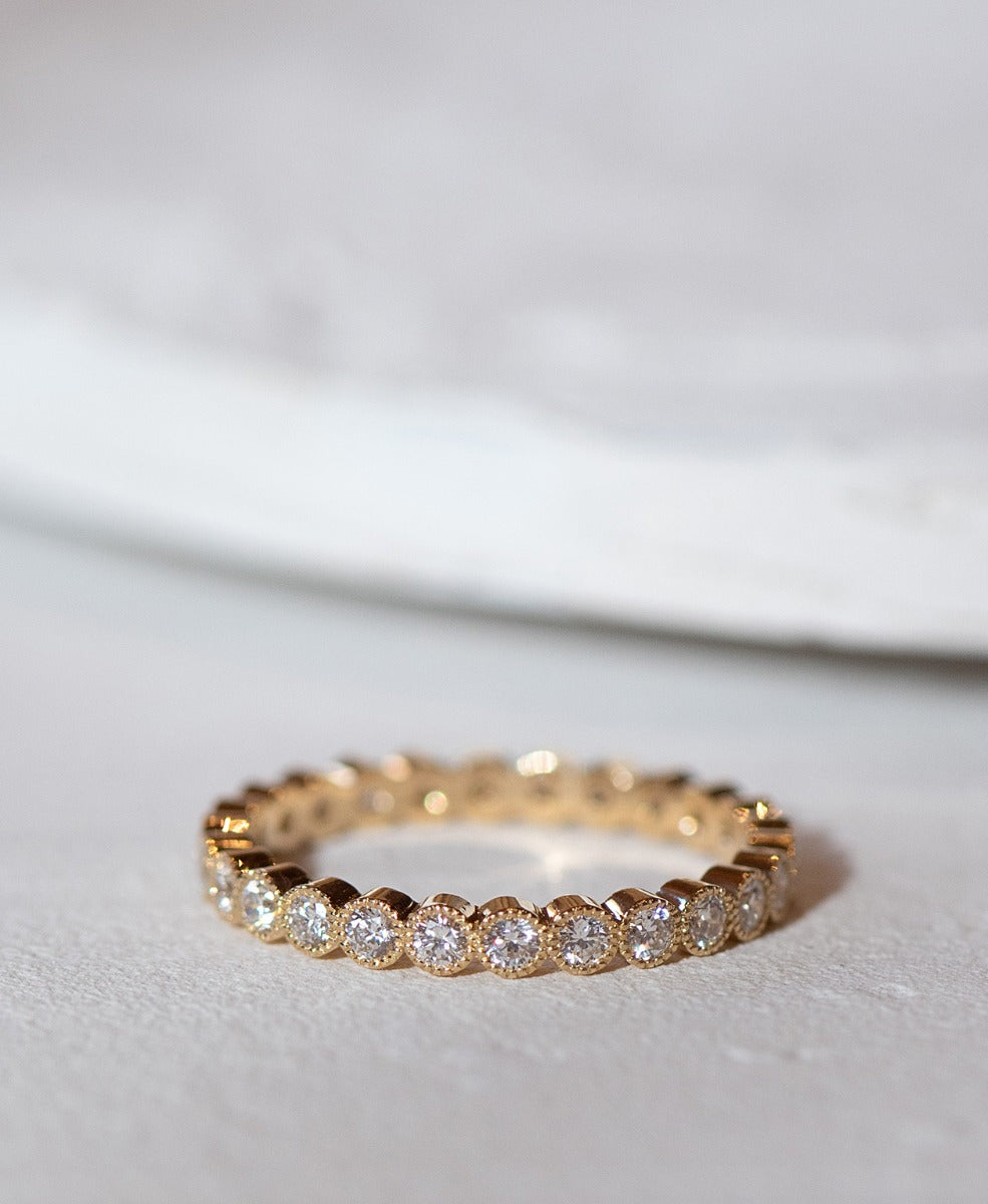 Together Band 2mm - 18k Yellow Gold, Diamond