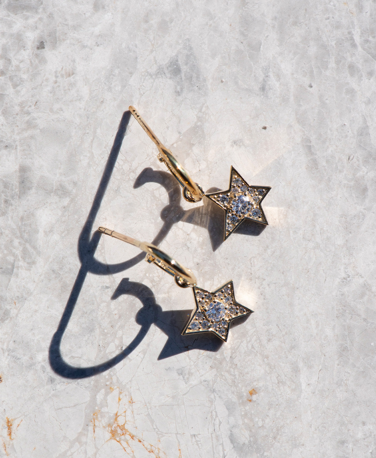 Twinkle Hoops - 9k Yellow Gold, Lab grown Diamond