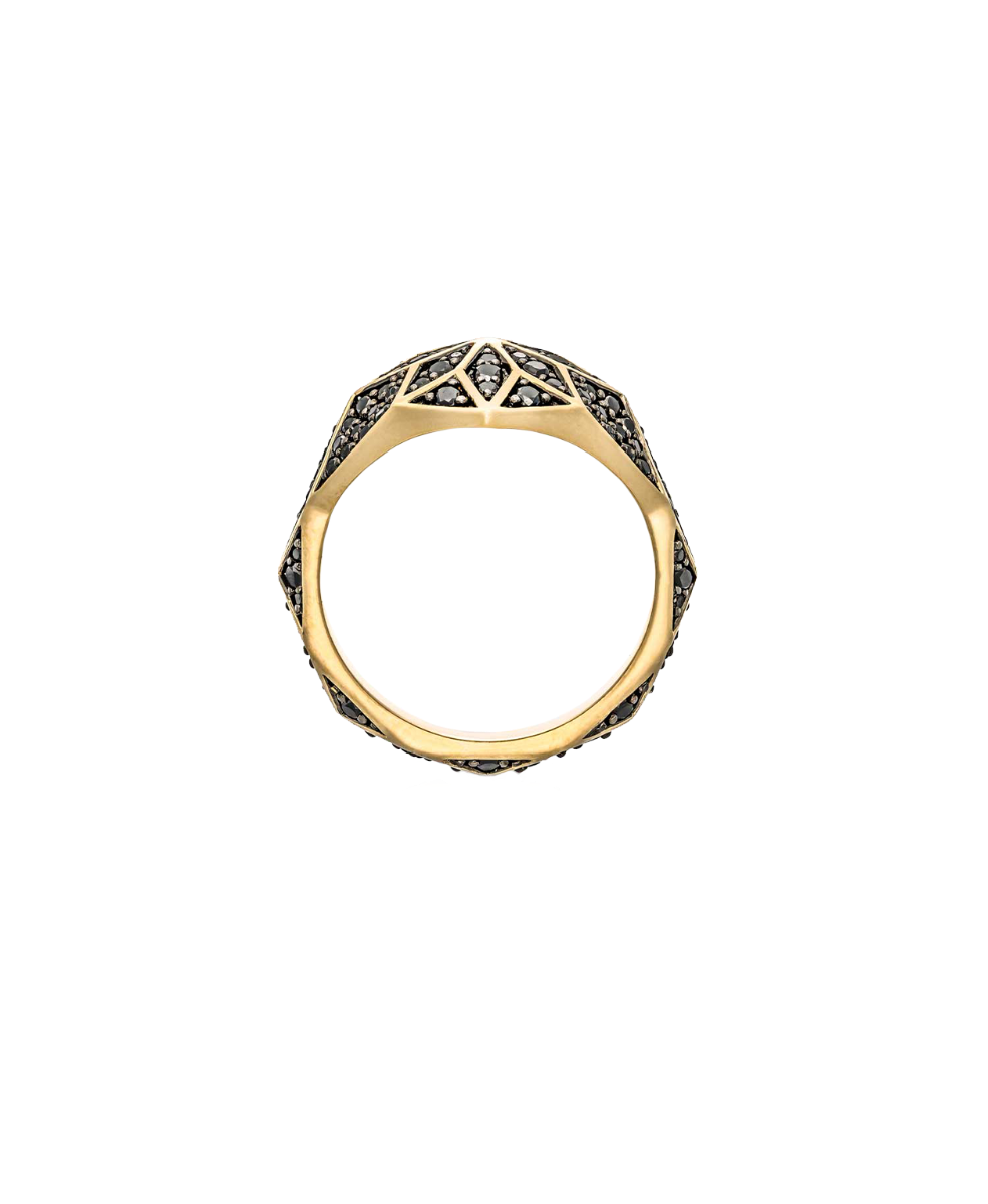 Venus Star Ring - 18k Yellow Gold, Black Diamond