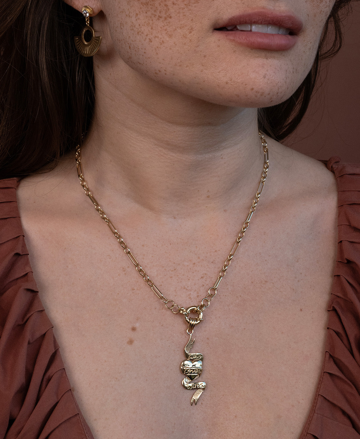 Who Loves Wins Charm - 22k Gold Vermeil