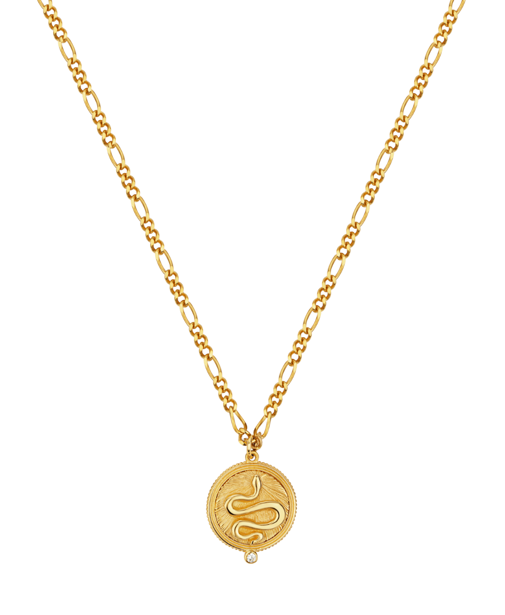 Wisdom Necklace - 22k Gold Vermeil, White Zircon