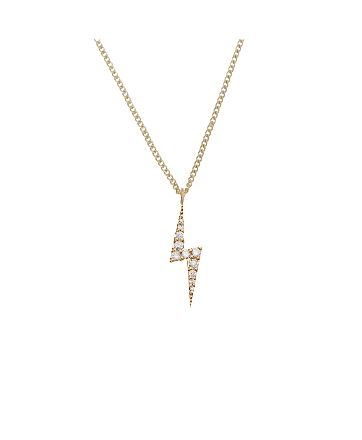 Zap Necklace - 9k Yellow Gold, Diamond