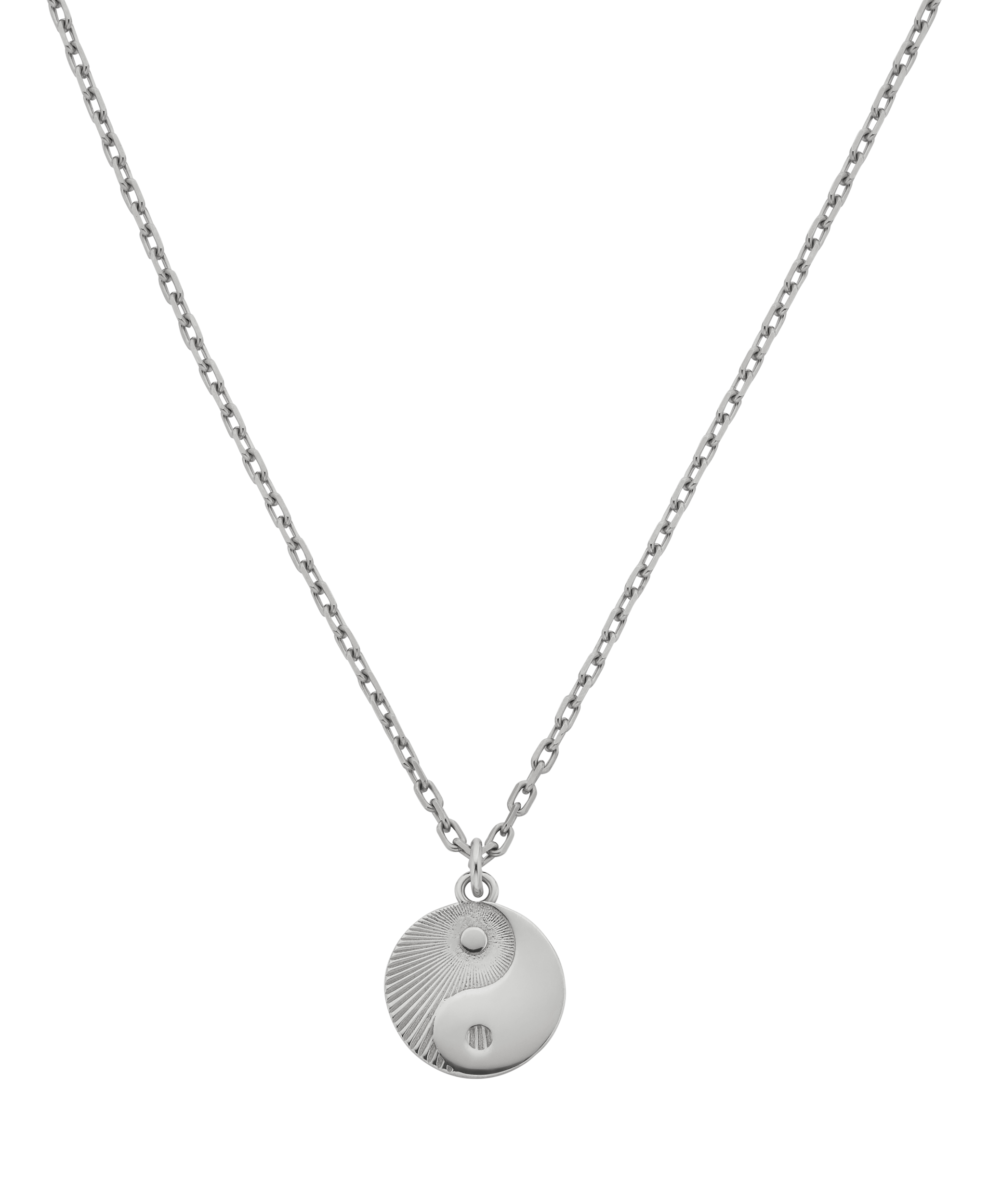 Ciondolo Vinani Ying Yang Con Zirconi Bianchi, Argento 925, Catena A Serpente Inclusa, Made In Italy, 12x12 Mm