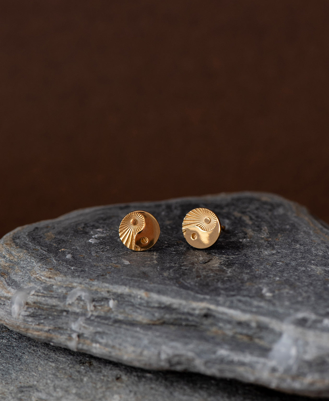 Yin Yang Studs - 22k Gold Vermeil