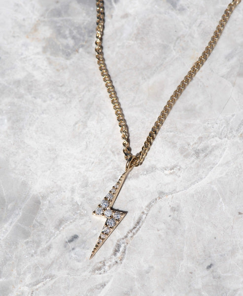 Zap Diamond Necklace - 9k Yellow Gold, Diamond | Zoë & Morgan NZ