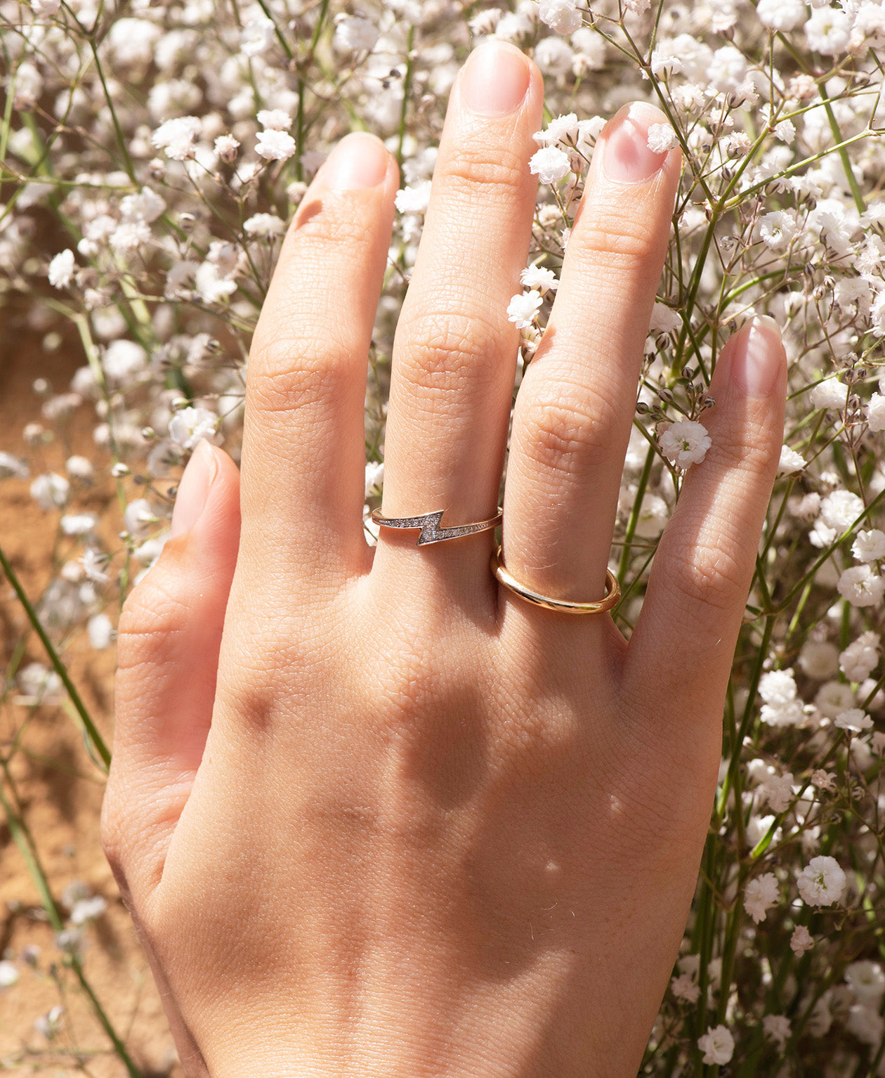 Zap Ring - 9k Yellow Gold, Diamond